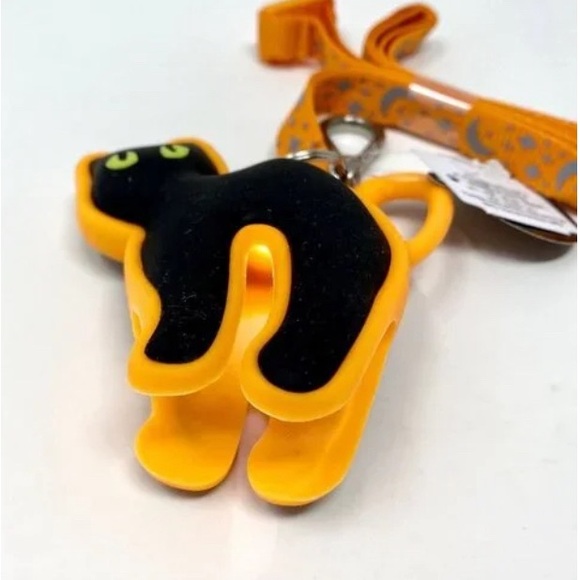 Halloween Black Cat Lanyard Keychain Pocket *Bac Holder Bath & Body Works EUC - Picture 4 of 5